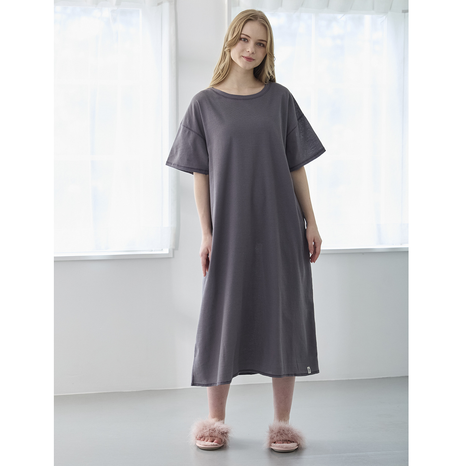 丸福ガーゼ 吸水速乾・抗菌防臭 オーガニックコットン混 半袖ワンピース