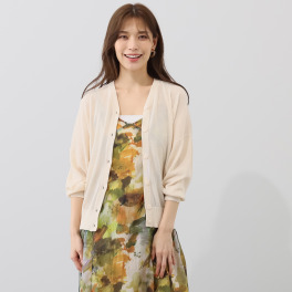 ソアージュ 日本製糸使用 綿混ハイゲージ サマーニットカーディガン