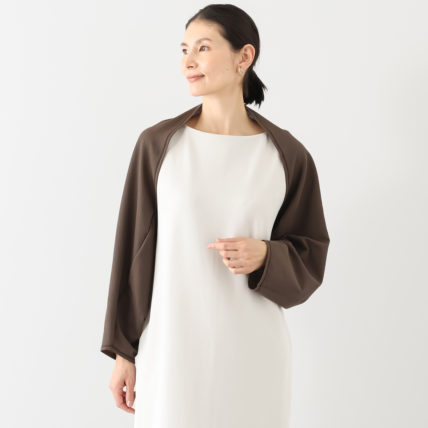 丸福ガーゼ 吸水速乾・抗菌防臭 オーガニックコットン混 ストールボレロ