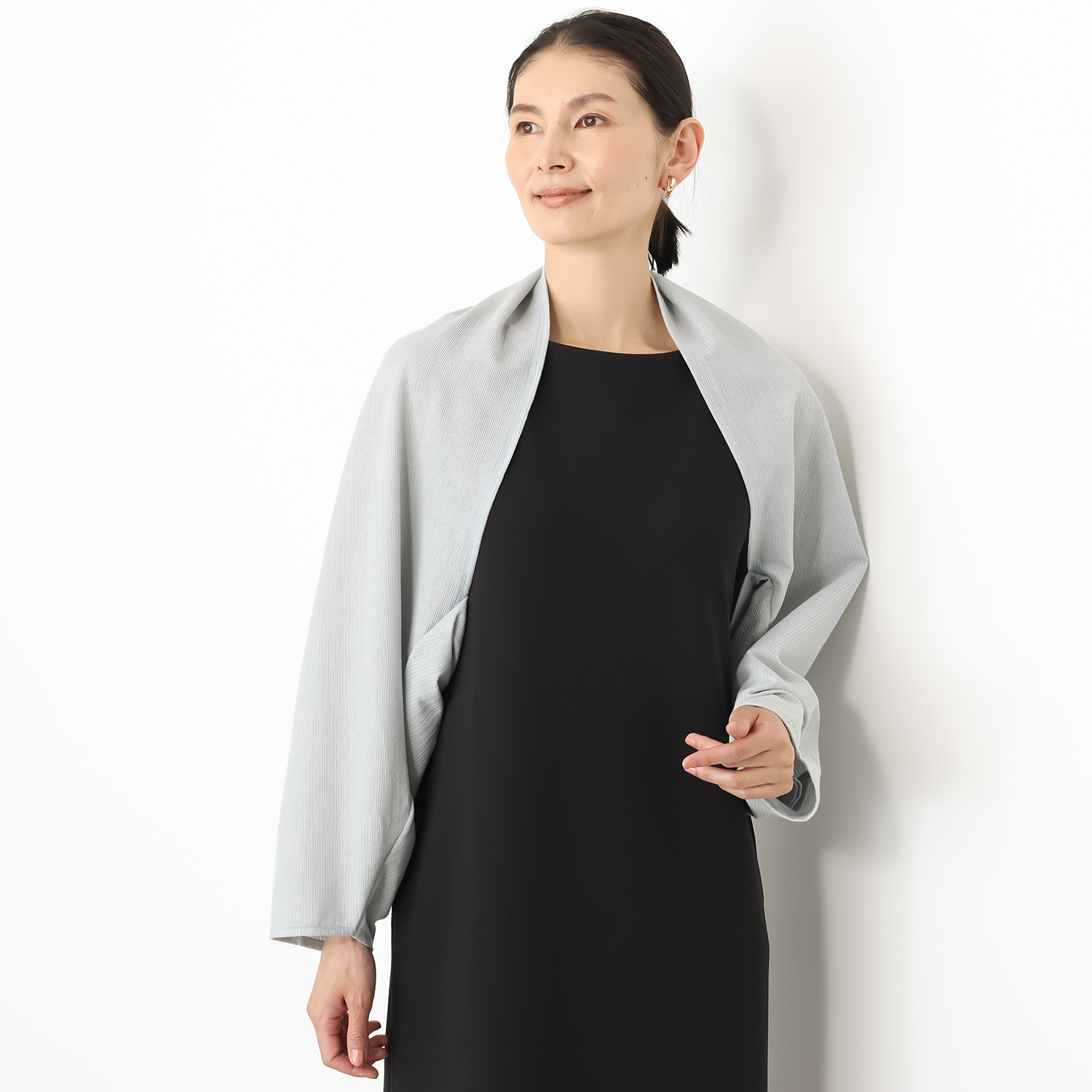 丸福ガーゼ 吸水速乾・抗菌防臭 オーガニックコットン混 ストールボレロ