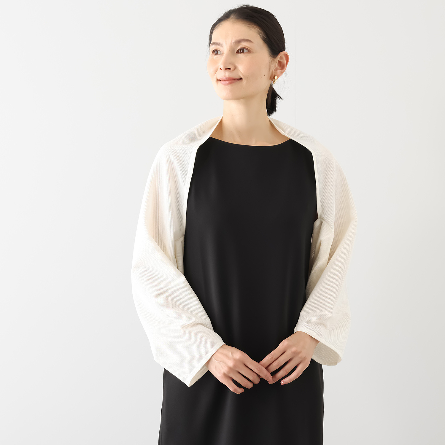 丸福ガーゼ 吸水速乾・抗菌防臭 オーガニックコットン混 ストールボレロ