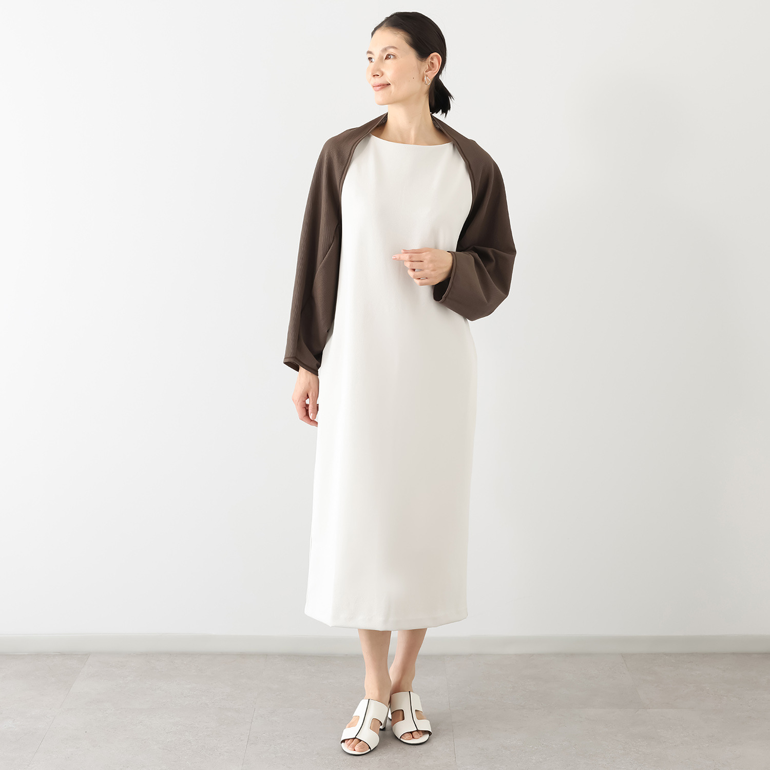 丸福ガーゼ 吸水速乾・抗菌防臭 オーガニックコットン混 ストールボレロ