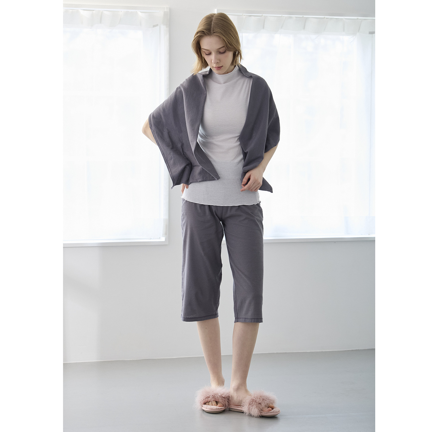 丸福ガーゼ 吸水速乾・抗菌防臭 オーガニックコットン混 ストールボレロ