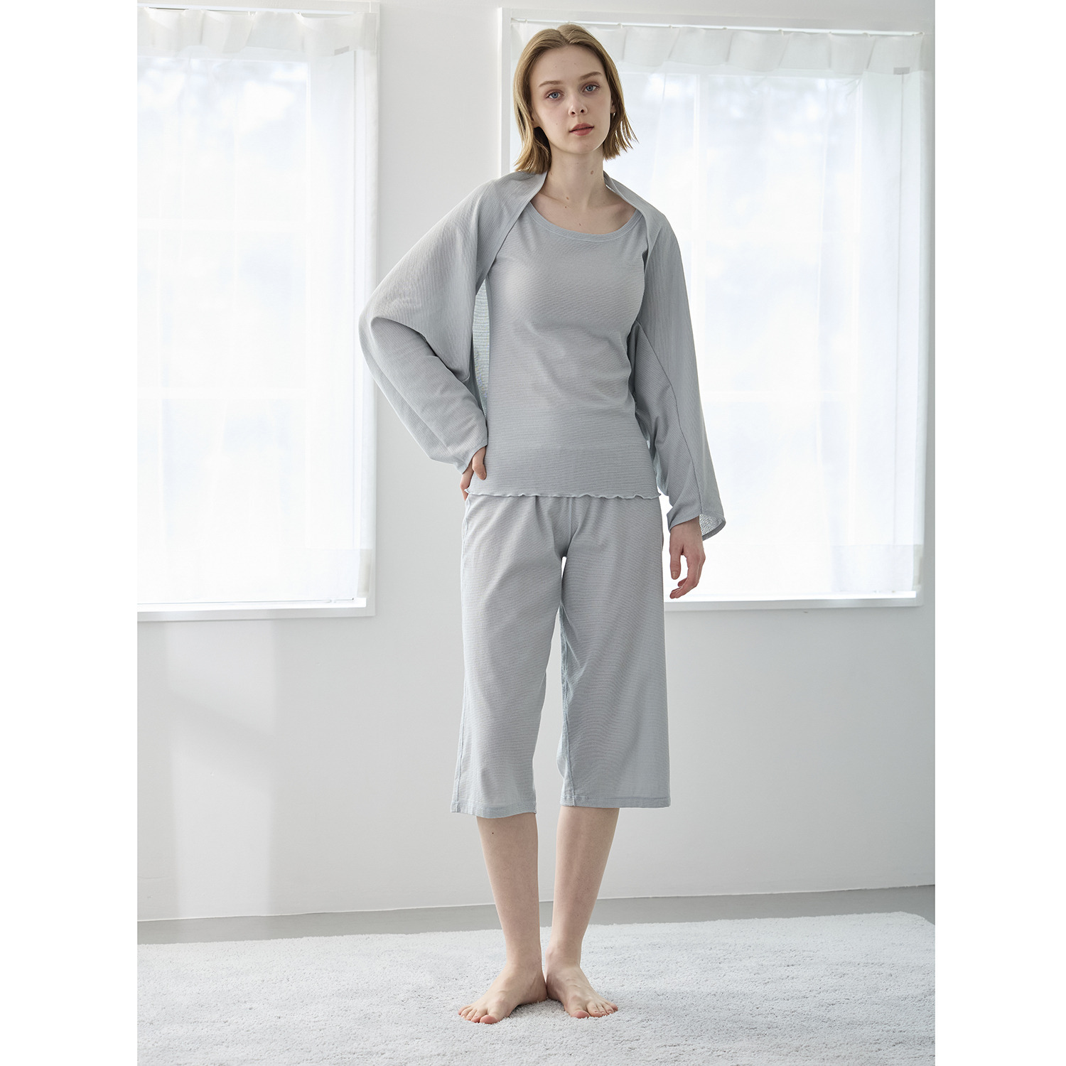 丸福ガーゼ 吸水速乾・抗菌防臭 オーガニックコットン混 ストールボレロ