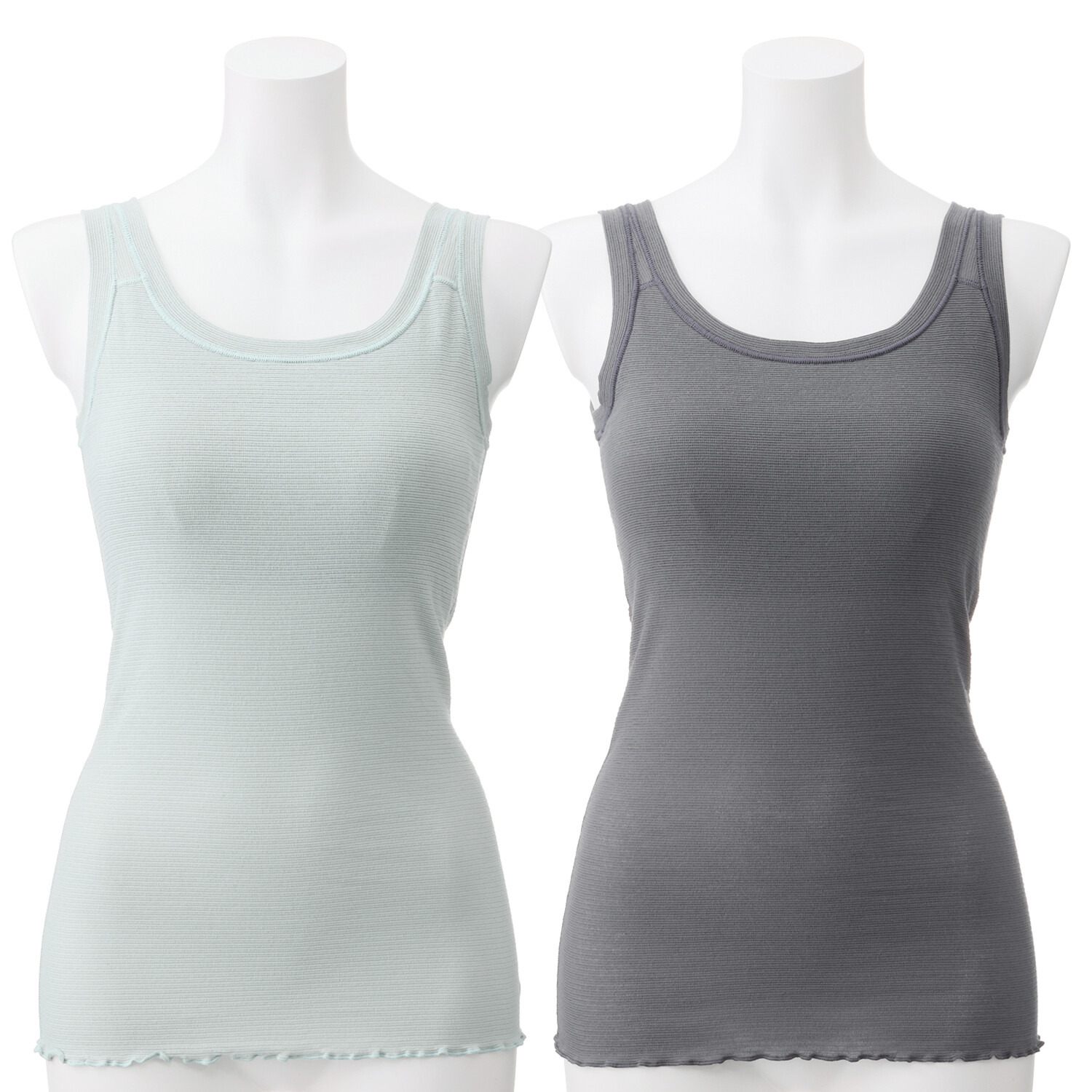 丸福ガーゼ 吸水速乾・抗菌防臭 オーガニックコットン混 カップ付タンクトップ ２枚セット