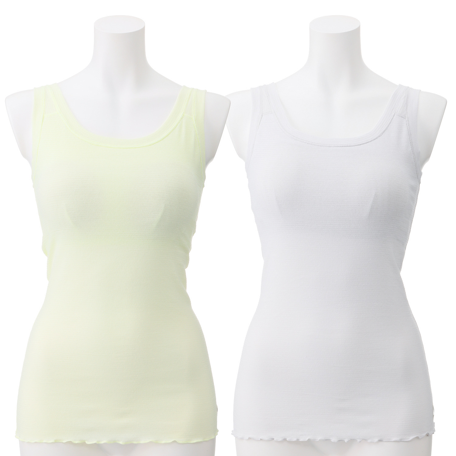 丸福ガーゼ 吸水速乾・抗菌防臭 オーガニックコットン混 カップ付タンクトップ ２枚セット