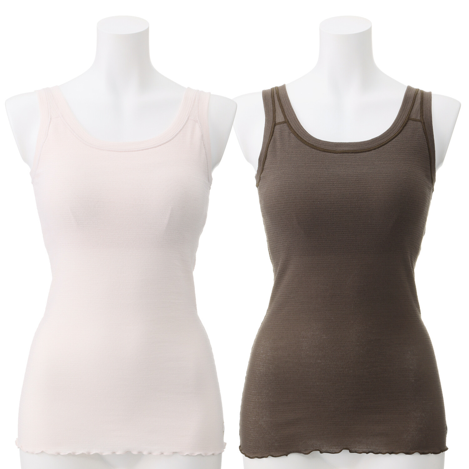 丸福ガーゼ 吸水速乾・抗菌防臭 オーガニックコットン混 カップ付タンクトップ ２枚セット