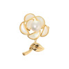 プレミアムパール 泉州の職人技 ９ｍｍＵＰ　貝パール＆ マザーオブパール ホワイトローズ ブローチ
