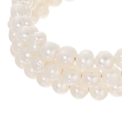 淡水パール ３連 フレキシブル ボリュームバングル