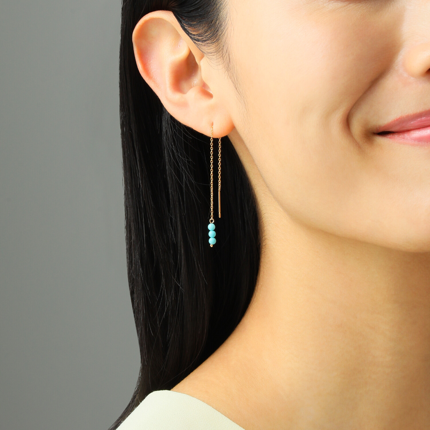 インプレスミー ステンレス ターコイズ クリアスカイブルー アメリカンピアス