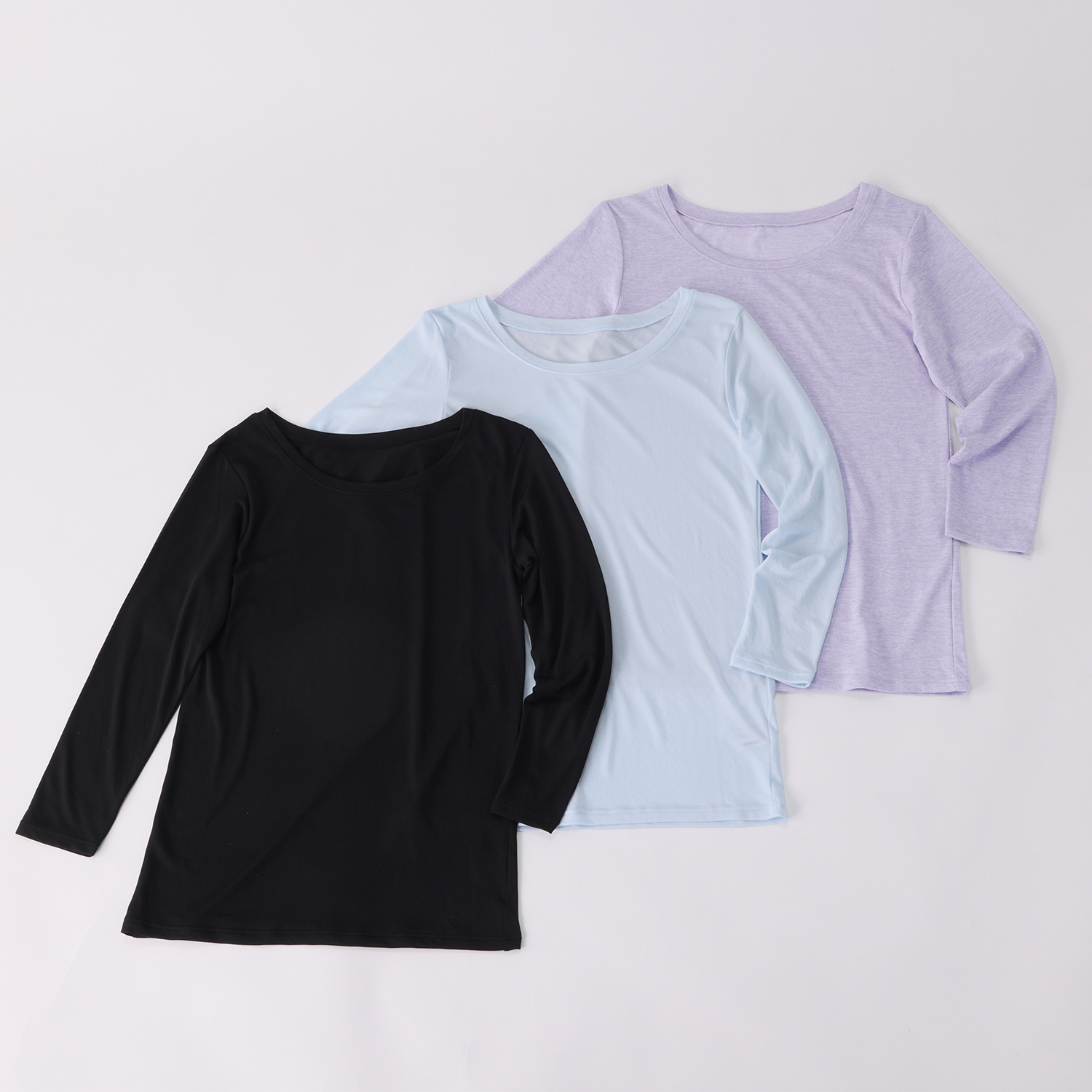 ブリーズドライ 遮熱＆汗対策 快適さらさら 八分袖インナー ３枚セット