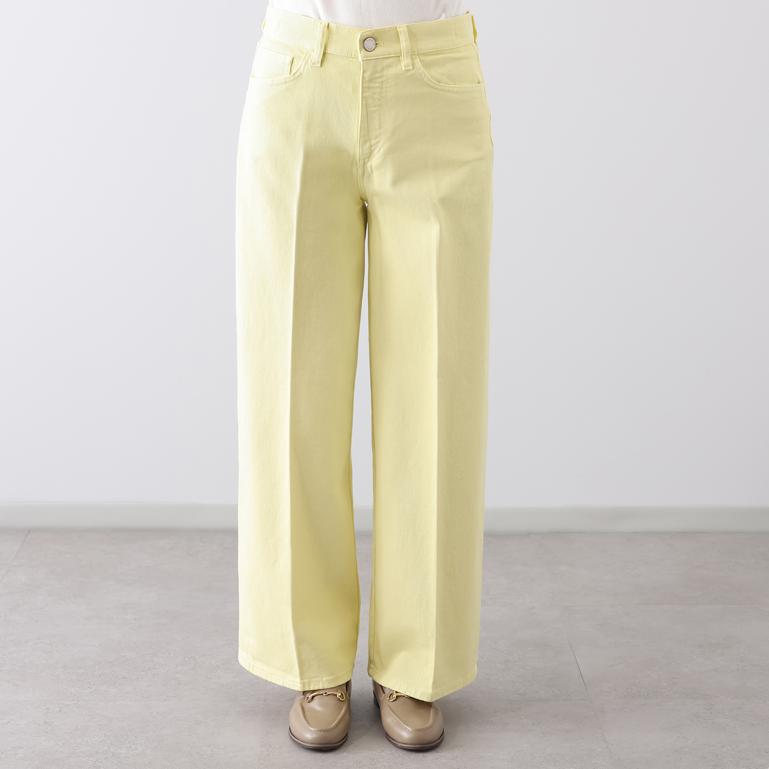 ピーティー　トリノ 製品染 センタープレス セミワイドパンツ