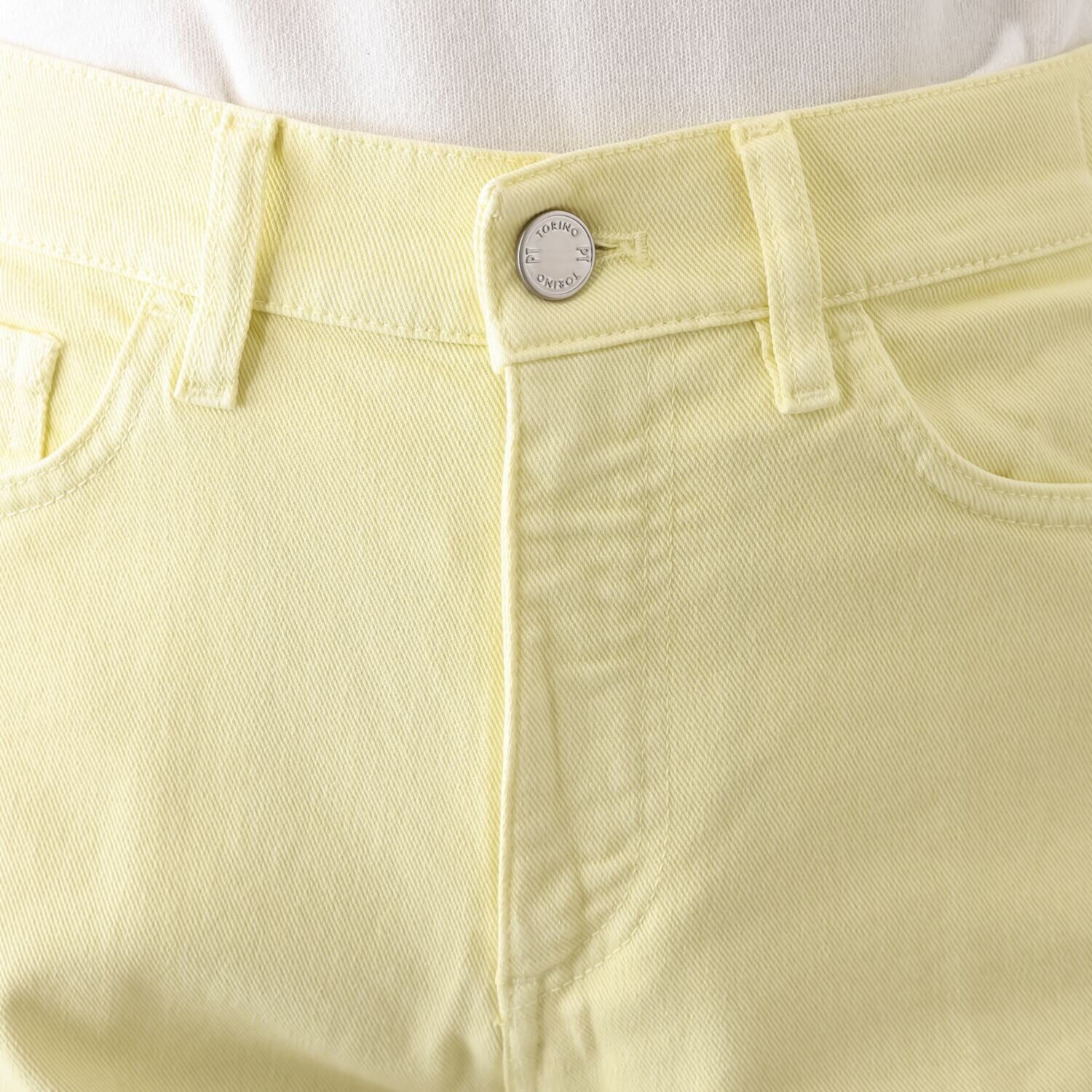 ピーティー　トリノ 製品染 センタープレス セミワイドパンツ