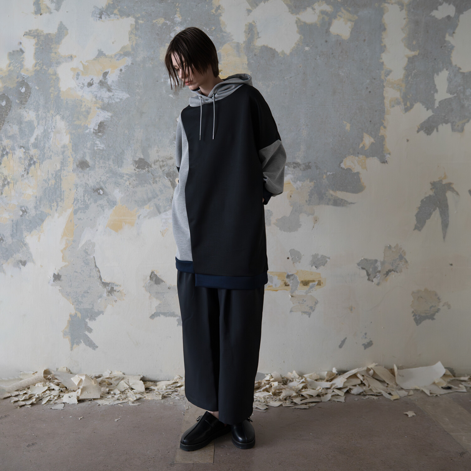 ヨウゾウカタブキ ヘムフーディー チュニックプルオーバー