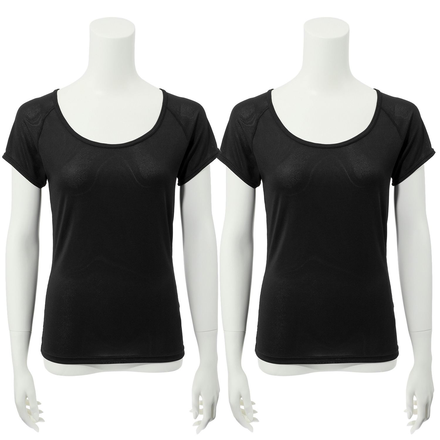 猛暑対策インナー プットンドライ 登山用肌着の技術から 生まれた特殊メッシュ使用 フレンチスリーブ 半袖インナー 同色２枚セット