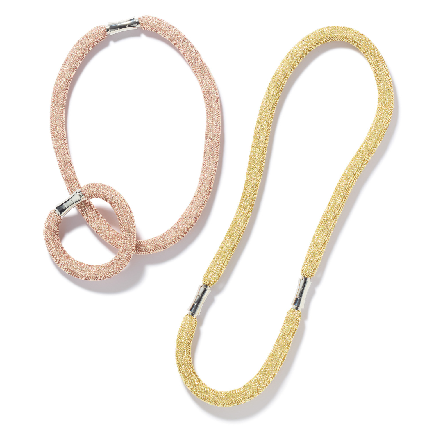 メタリックコード ネックレス＆ ブレスレットセット