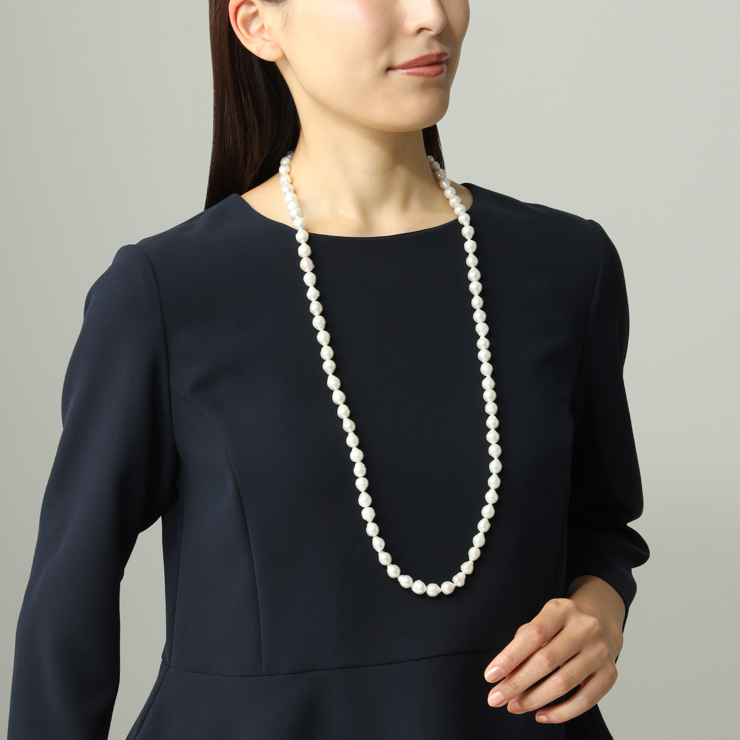 バイ　ネイチャー 淡水パール ２ウェイ マグネット ロングネックレス