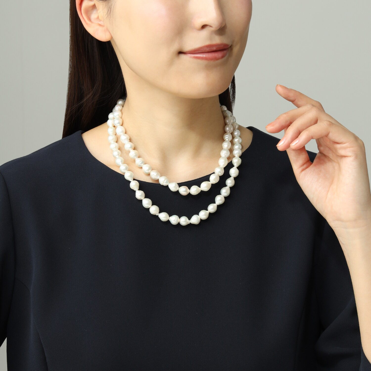 バイ　ネイチャー 淡水パール ２ウェイ マグネット ロングネックレス