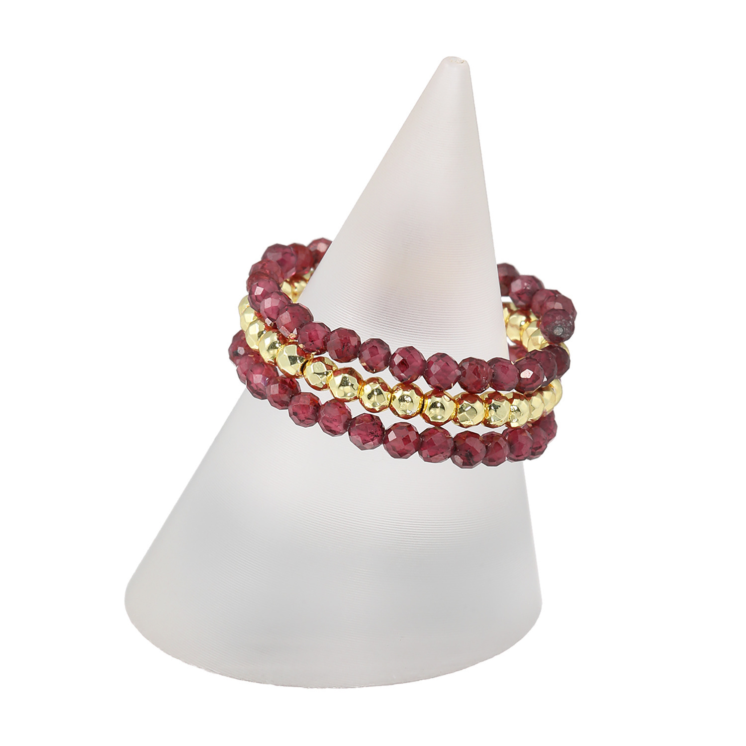 イーシア ジェムストーン バイカラー マルチストランドリング