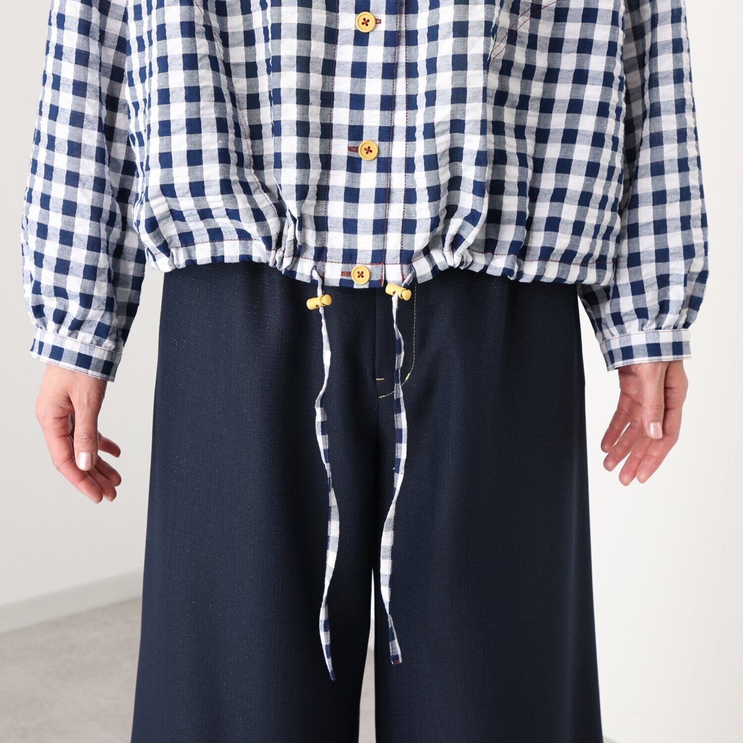 ハヤマ　ブリーズ ギンガムチェック ブラウス