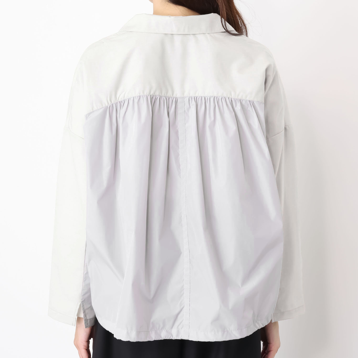 ヨウゾウカタブキ モードエアリー タフタコンビ テーラードカラー ジャケット