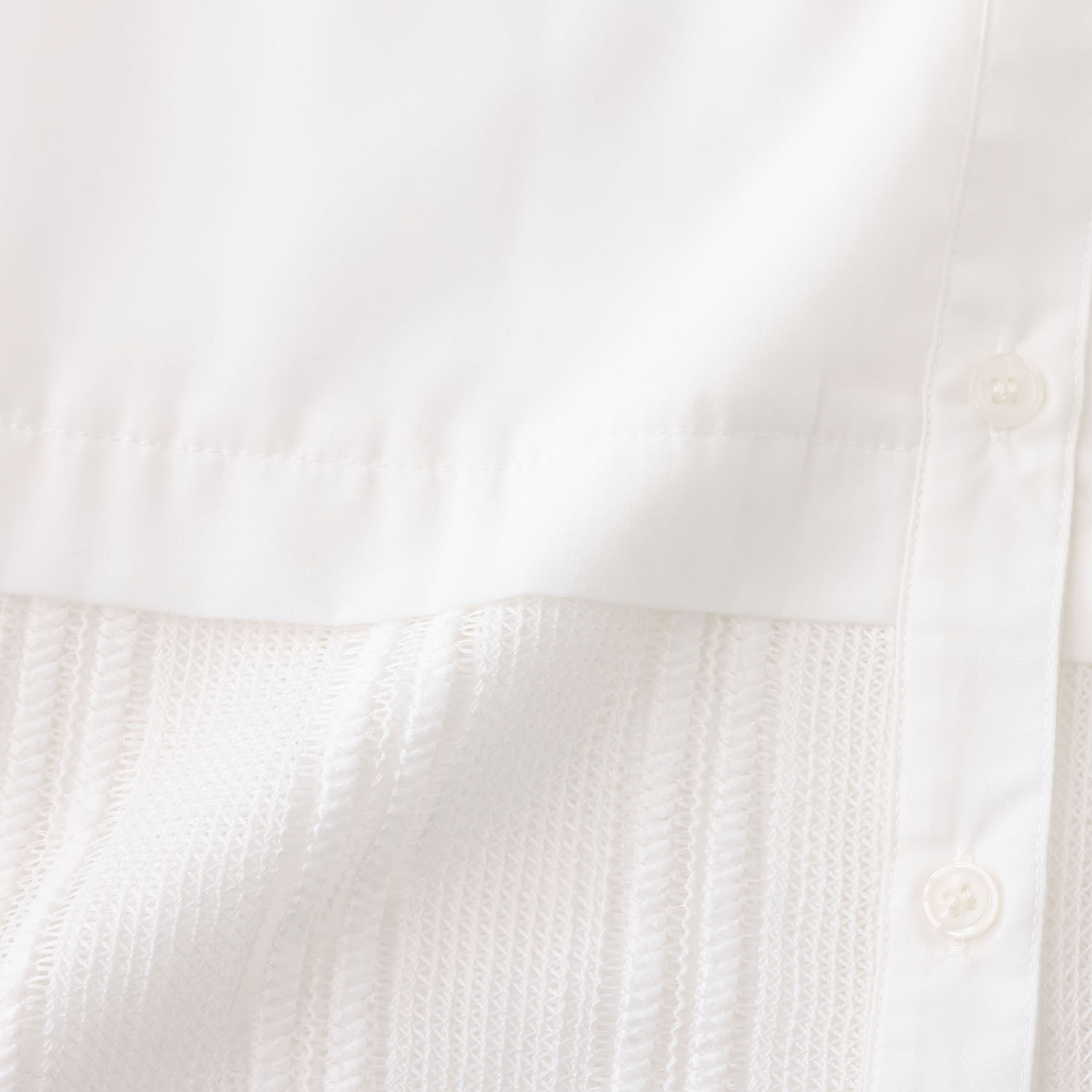 ヨウゾウカタブキ ストライプレース ドッキングシャツ