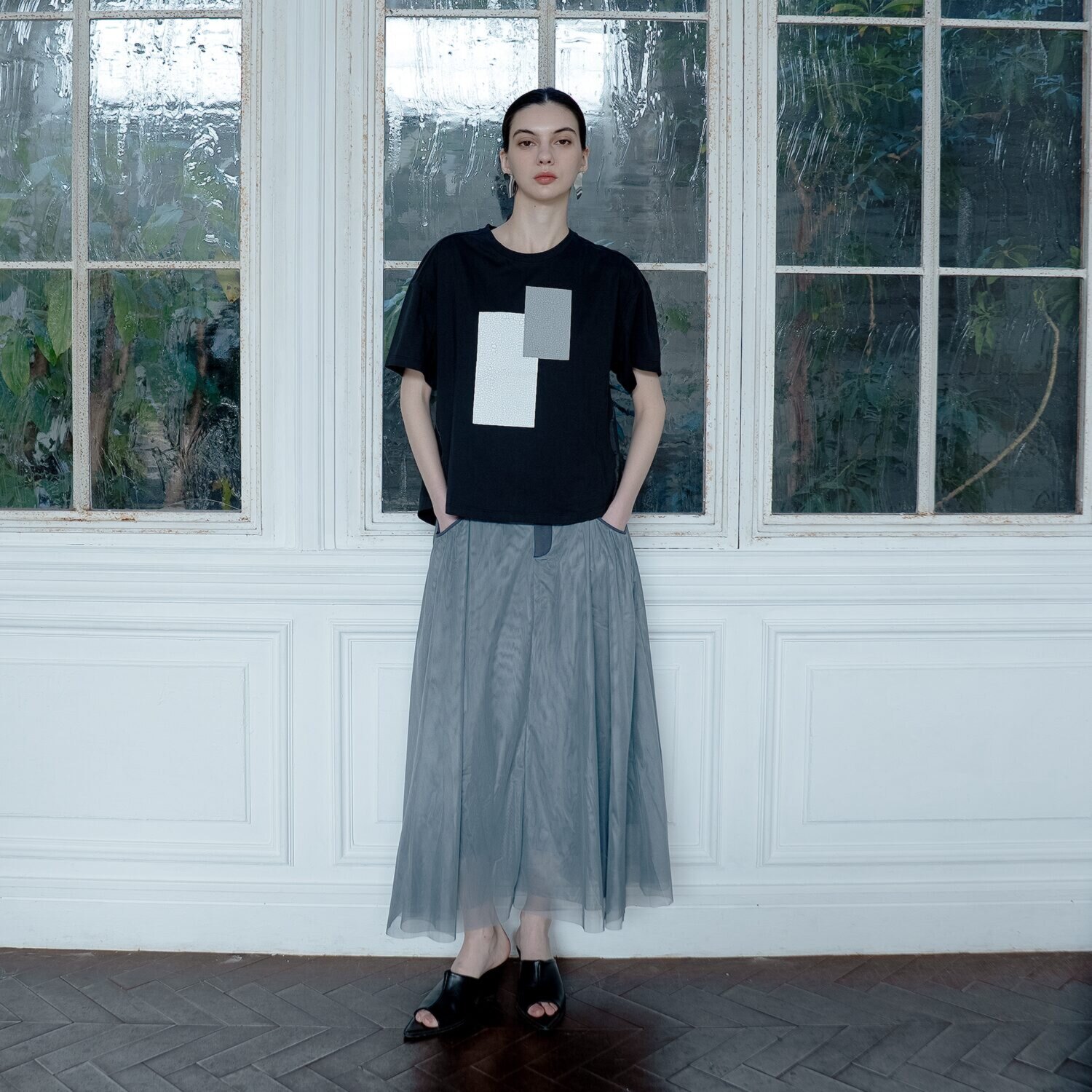 ヨウゾウカタブキ クラックプリント Ｔシャツ