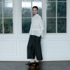 ヨウゾウカタブキ ダブルウエスト 配色アクセント イージーワイドパンツ