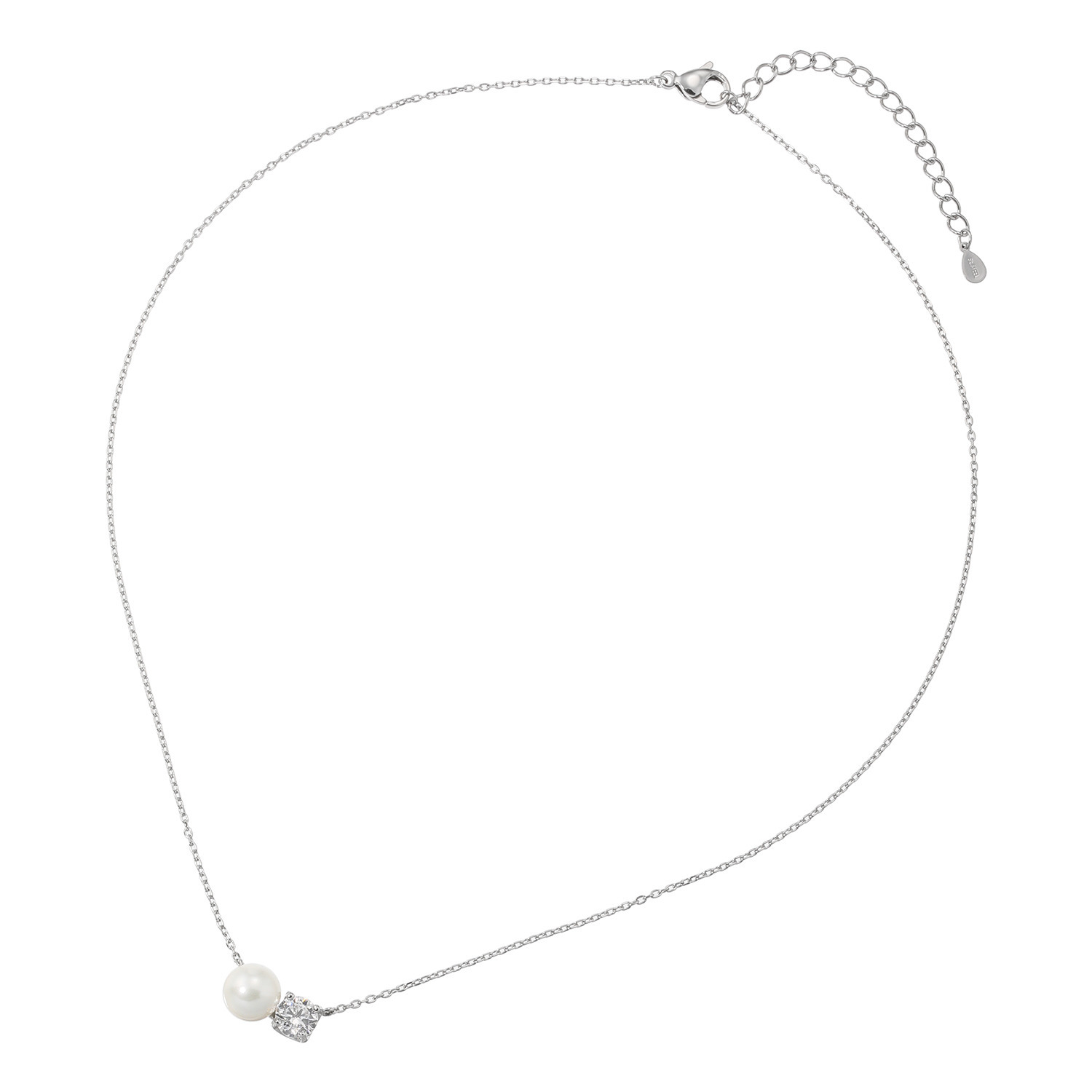 ステングレイス サージカルステンレス プレシオサ社製ＣＺ＆ 貝パール ダブルチャーム ネックレス