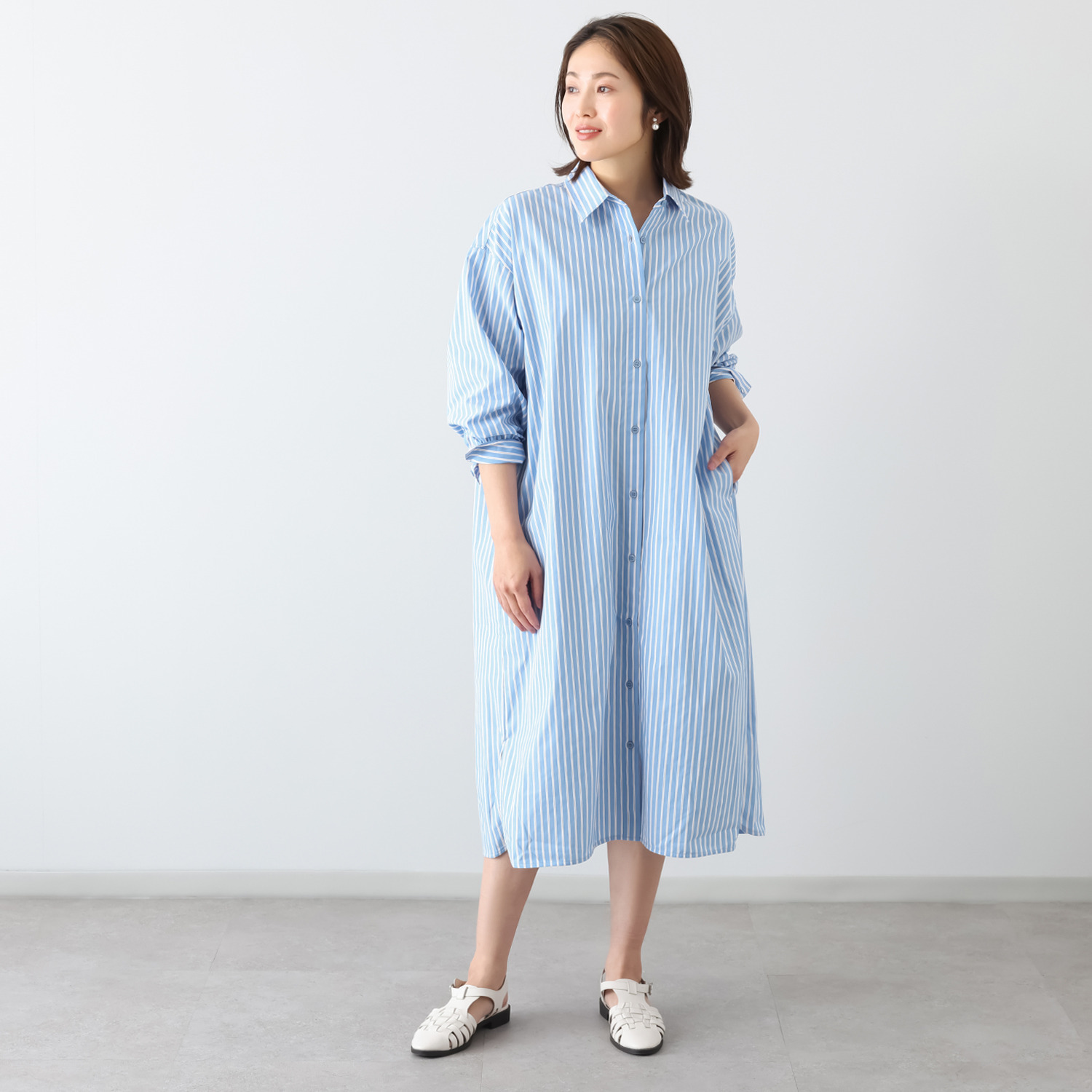 プーカ ゆったり＆ 美しいシルエット シャツワンピース