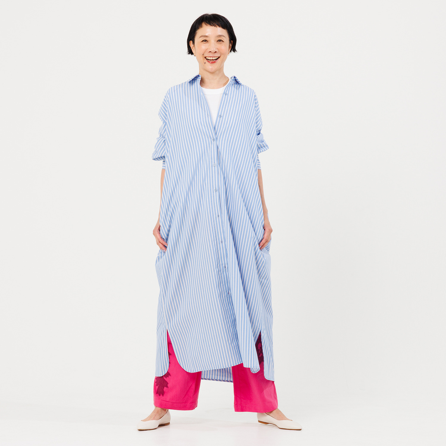 プーカ ゆったり＆ 美しいシルエット シャツワンピース