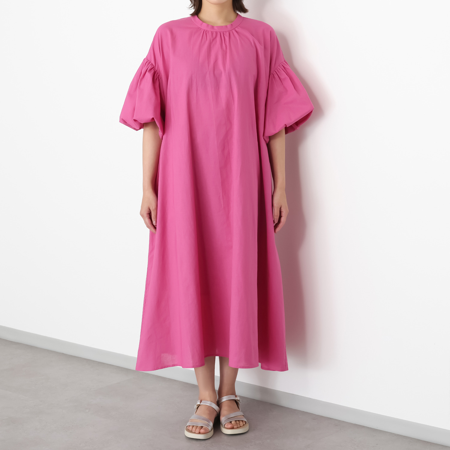 プーカ コットンリネン バルーンスリーブ ワンピース