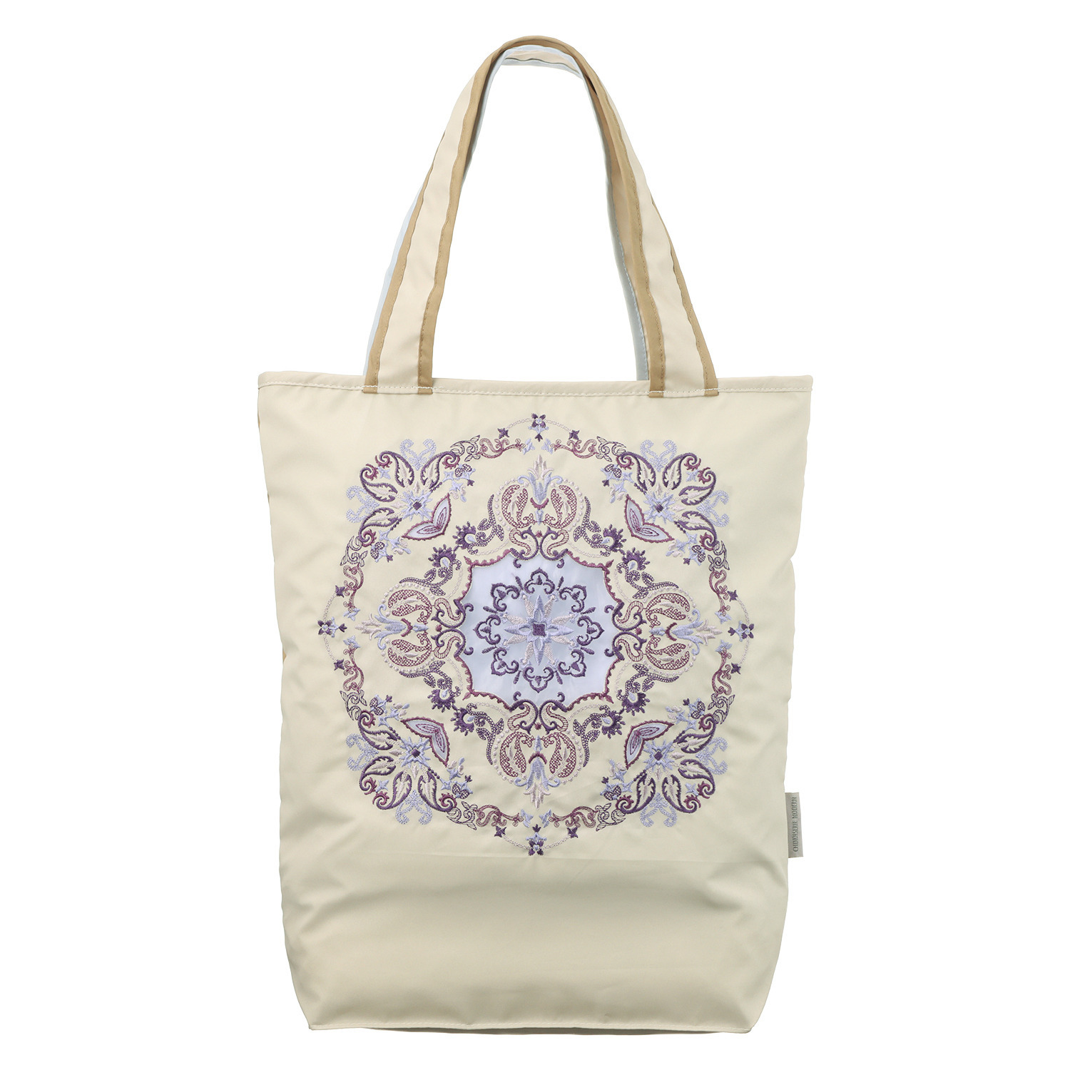 シノワズリーモダン 防水・はっ水 ツインプロテクト ダマスク カットワーク刺しゅう アートトートバッグ