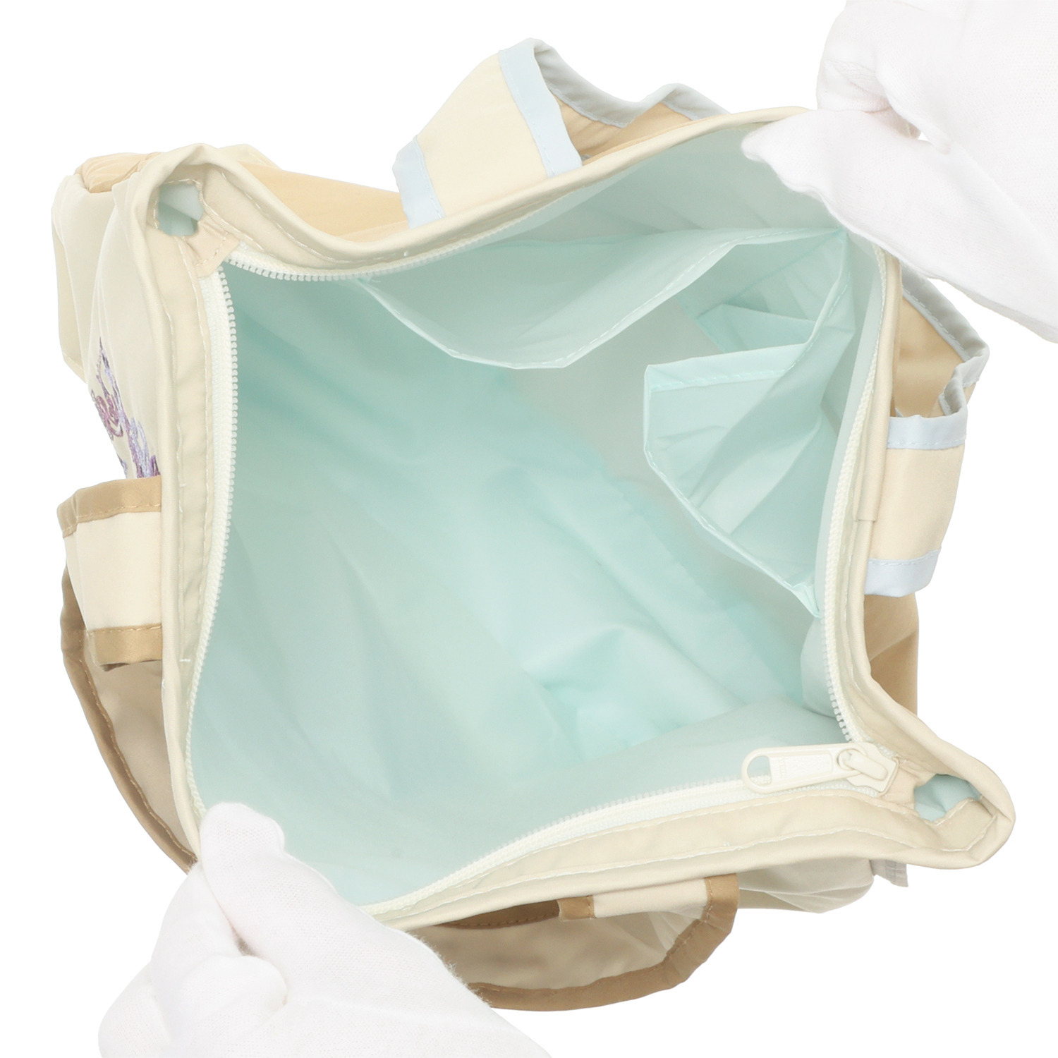 シノワズリーモダン 防水・はっ水 ツインプロテクト ダマスク カットワーク刺しゅう アートトートバッグ