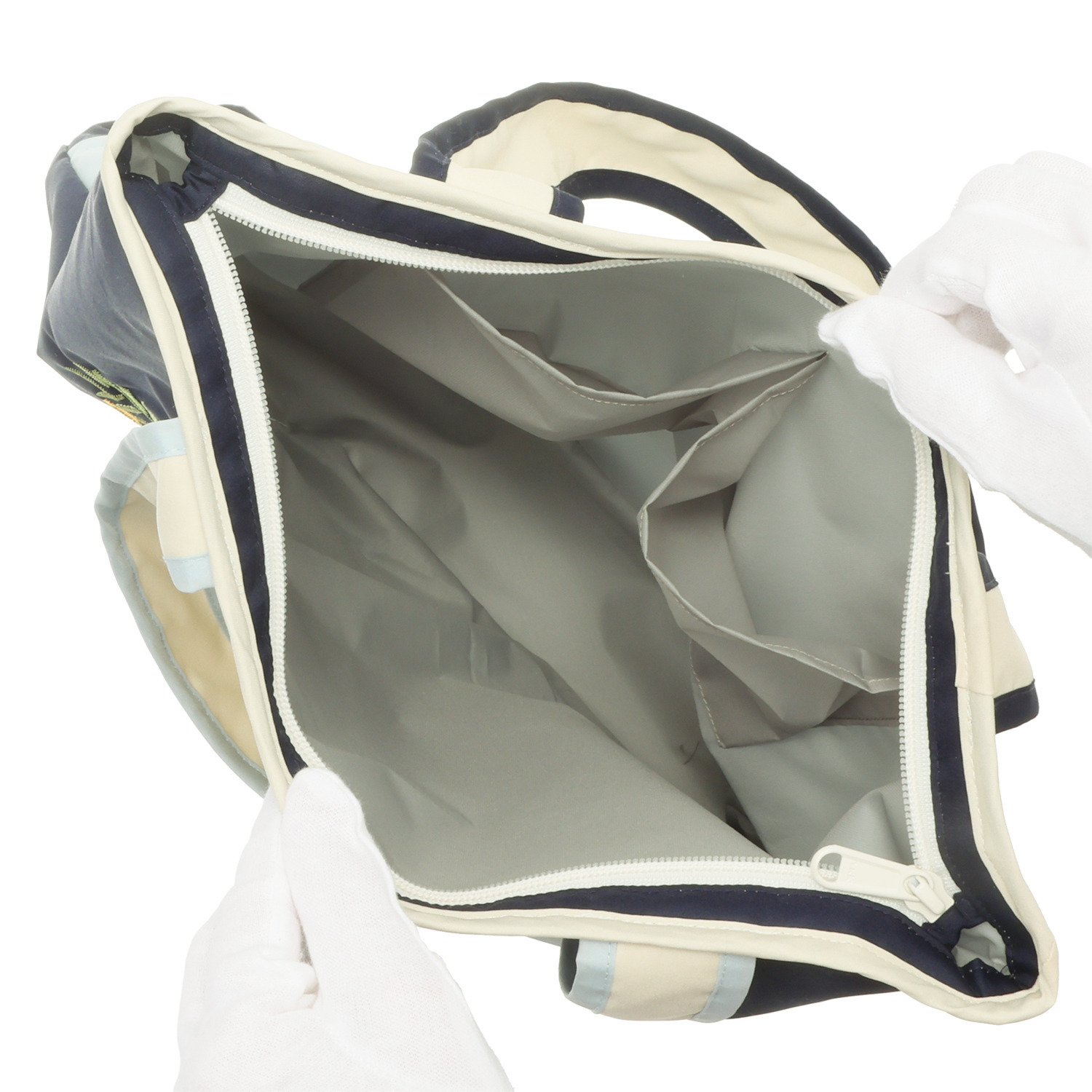 シノワズリーモダン 防水・はっ水 ツインプロテクト ミモザ刺しゅう アートトートバッグ