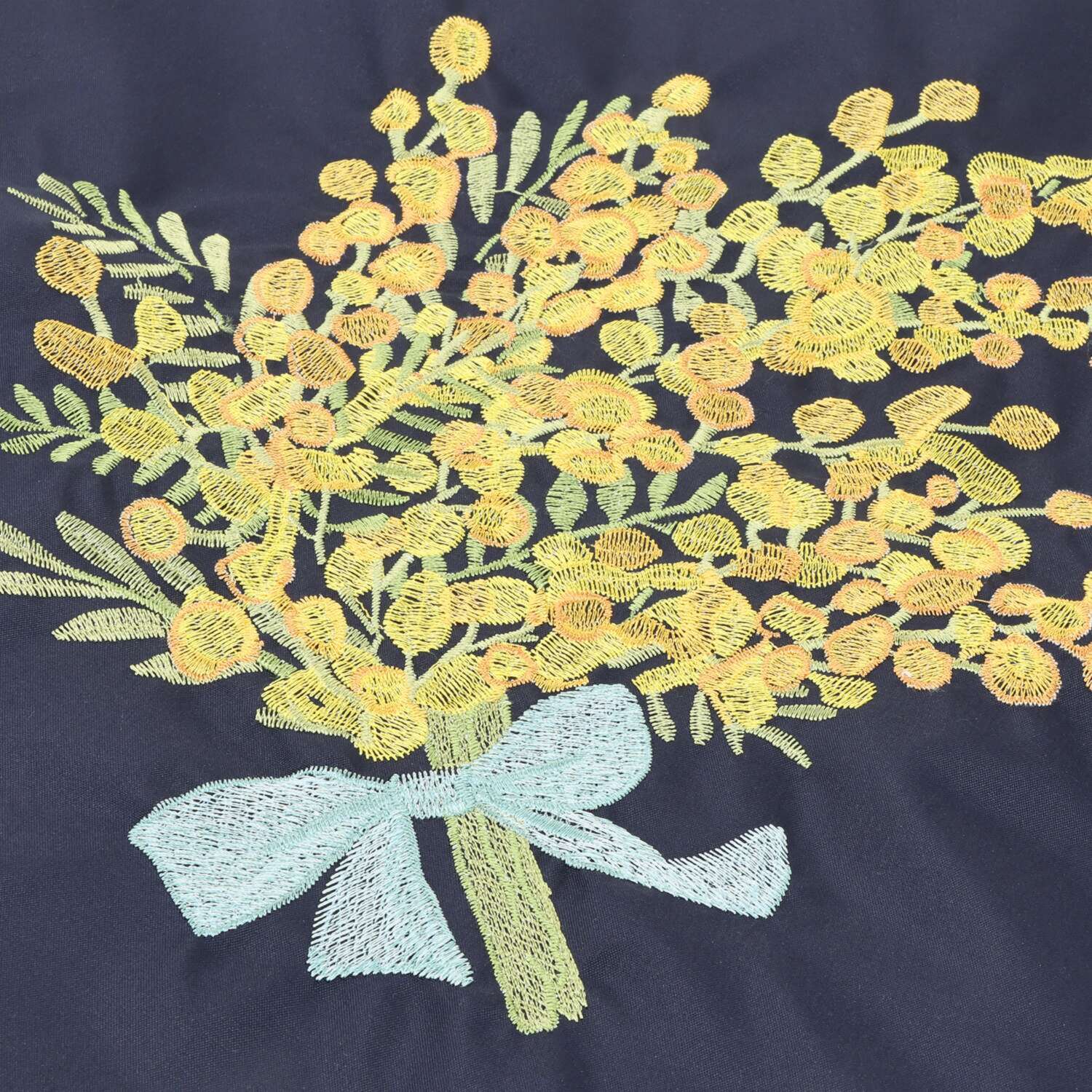 シノワズリーモダン 防水・はっ水 ツインプロテクト ミモザ刺しゅう アートトートバッグ