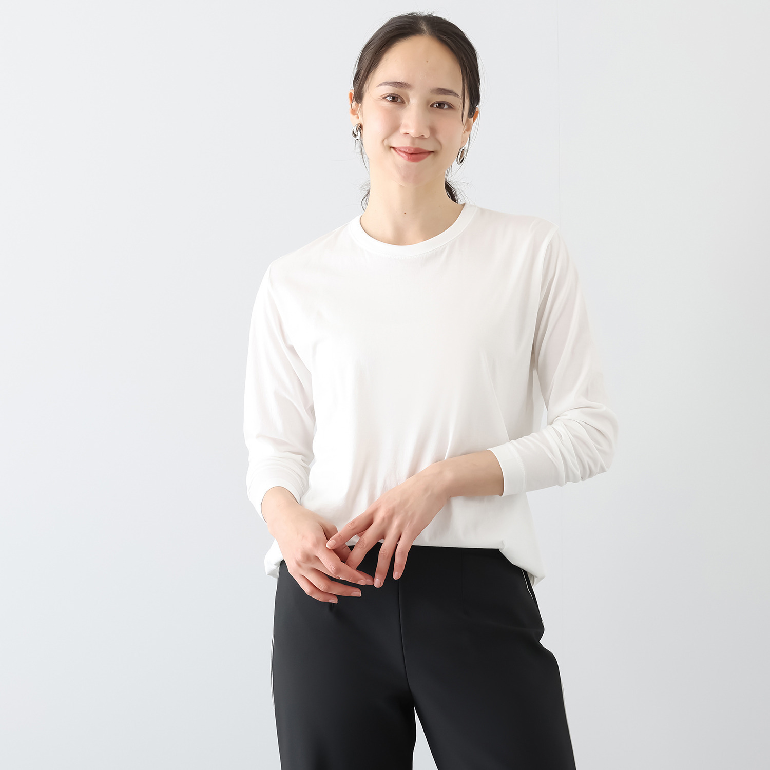 エイガールズ スビン綿混 ＬＯＴＵＳ　ＨＡＮＥ 長袖プルオーバー