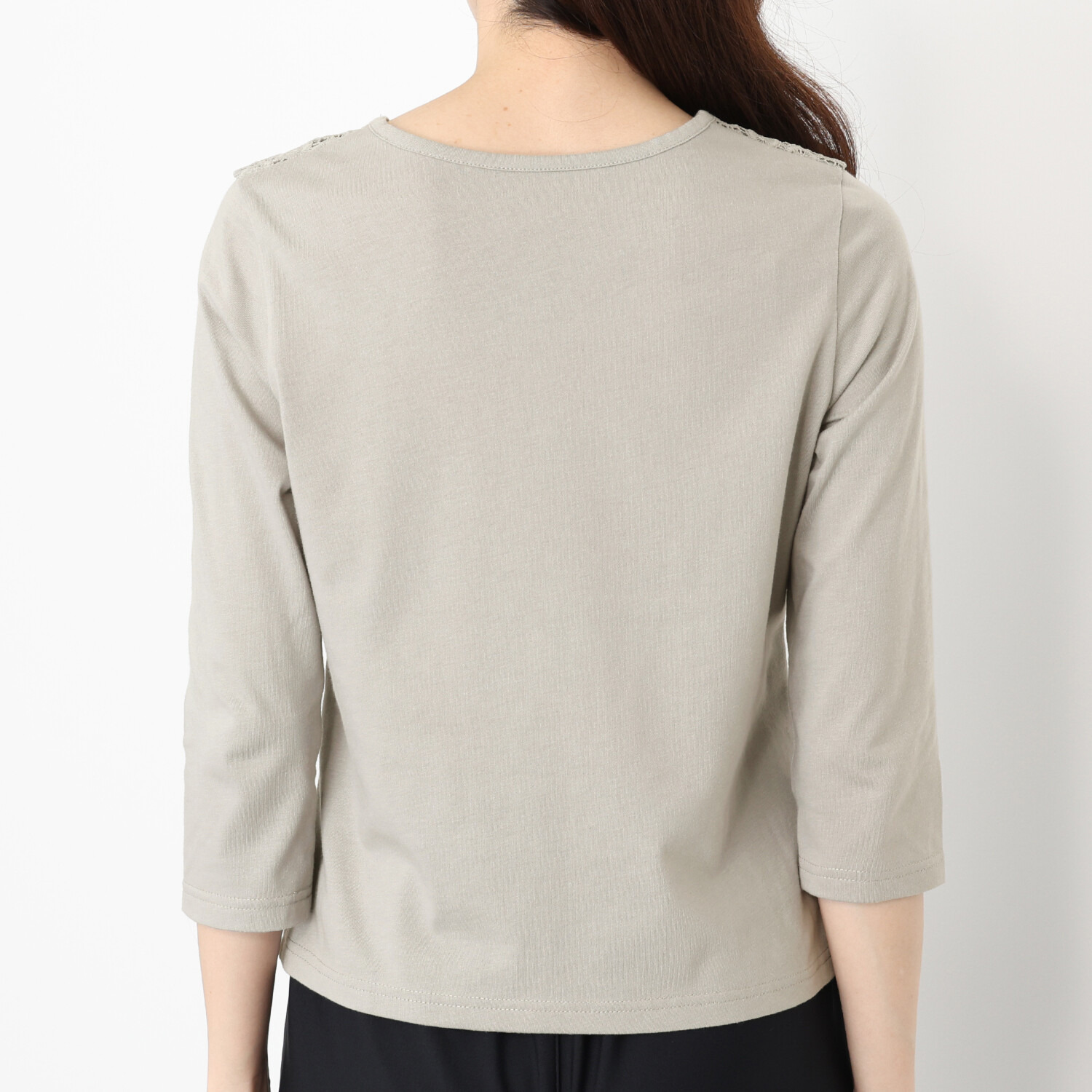 メゾン馬里邑 オーナメント カットワークレース 異素材切替プルオーバー