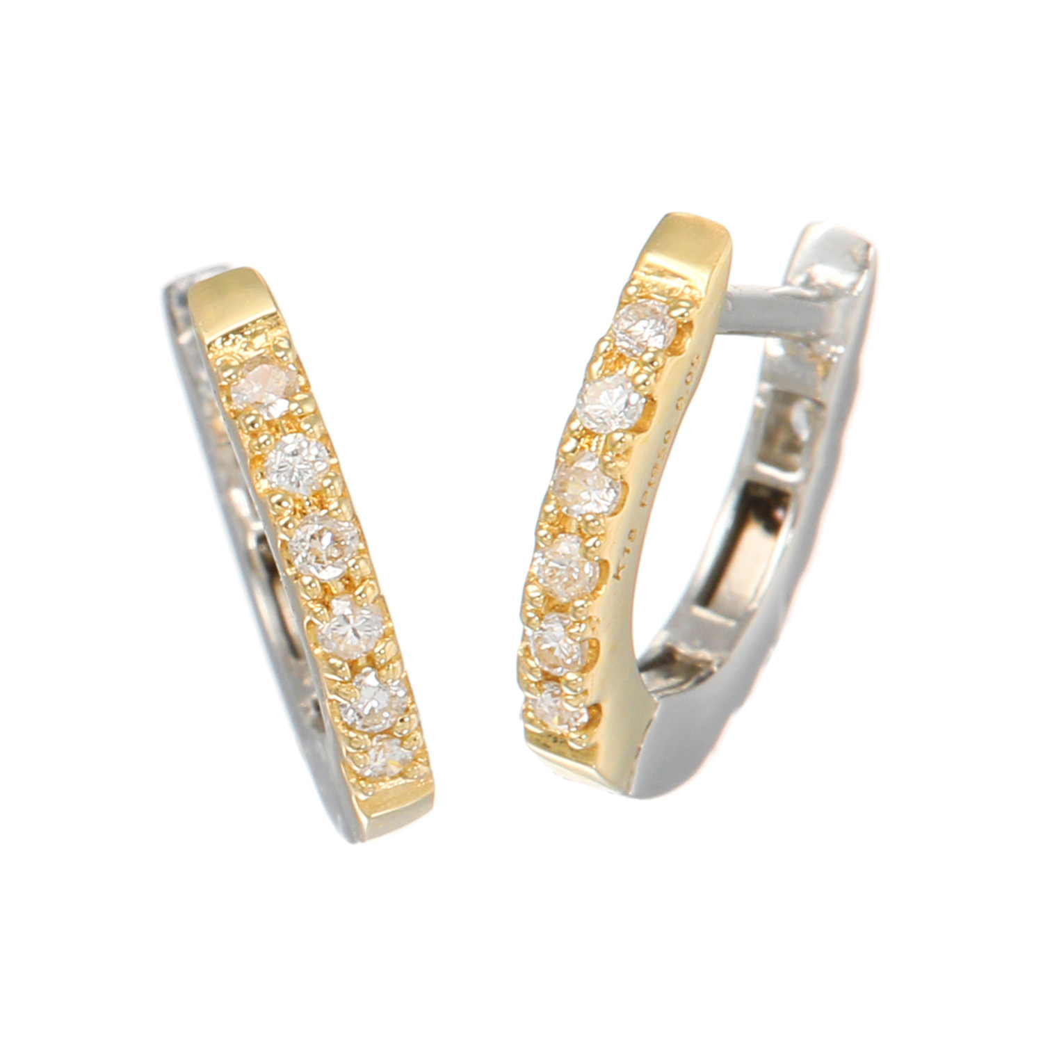 ディーラリエ プラチナ９５０＆１８Ｋ トータル ０．１カラットＵＰ ダイヤモンド リバーシブルフープピアス