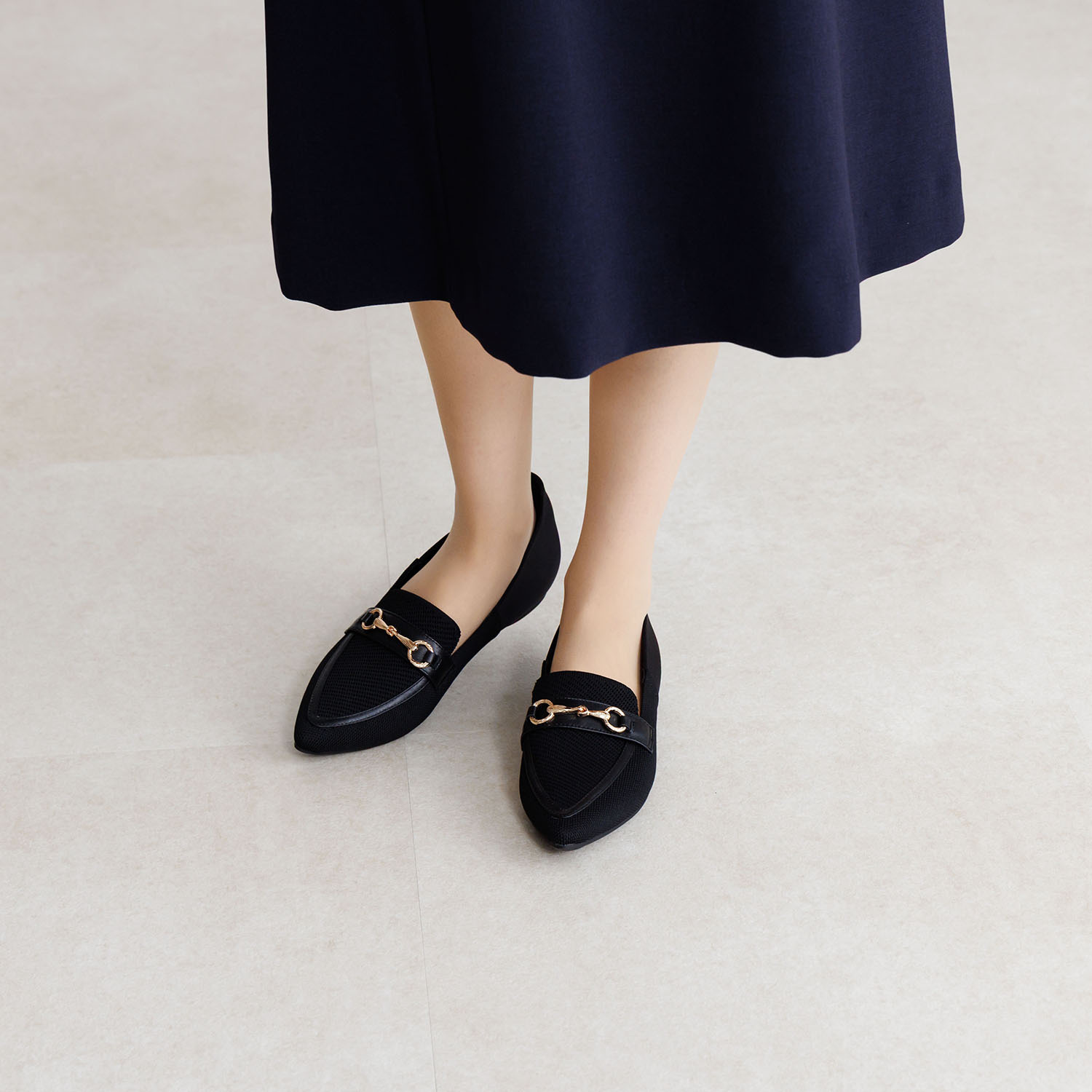 卑弥呼 驚きのフィット感 すっと履ける ニットローファー