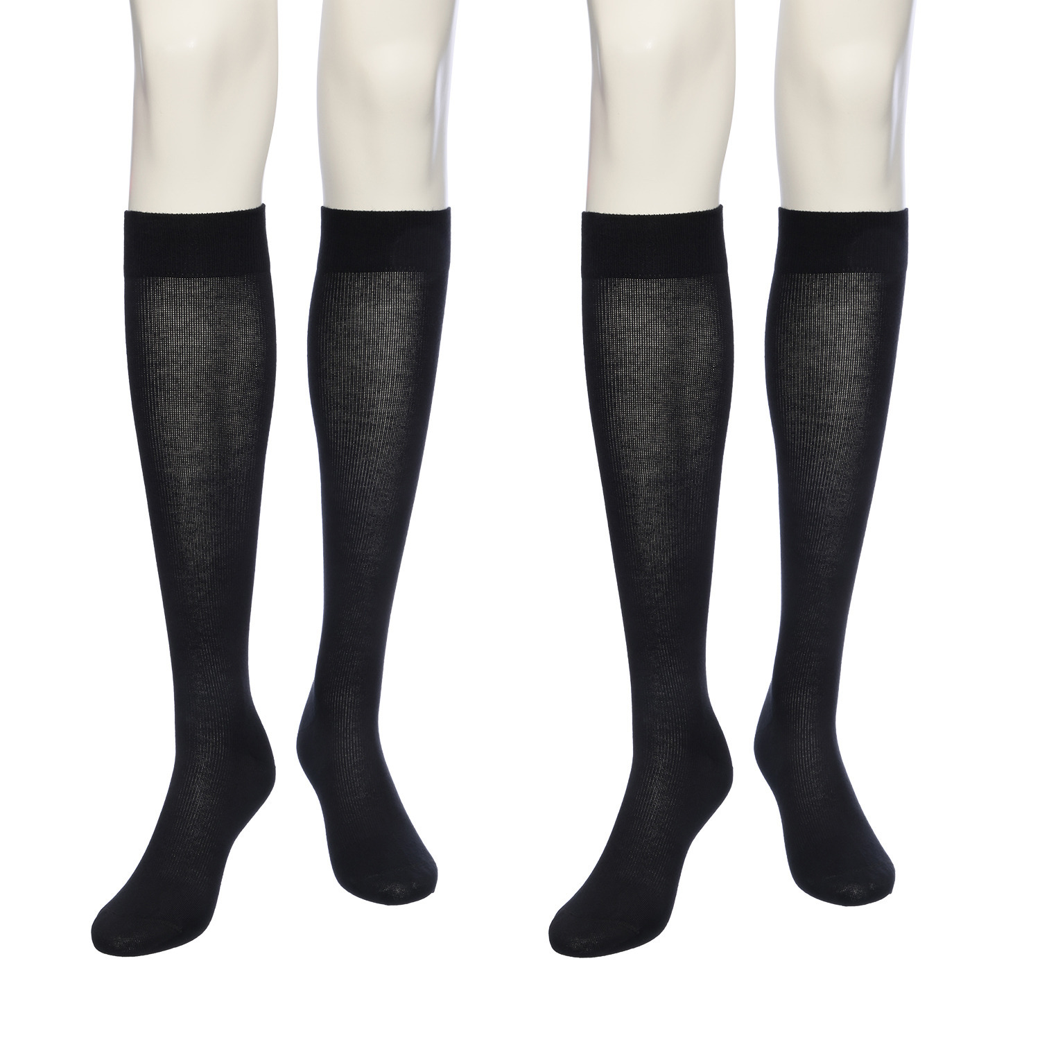 メディカルステイフィット 段階式着圧１４０デニール 綿混ハイソックス 同色２足セット 