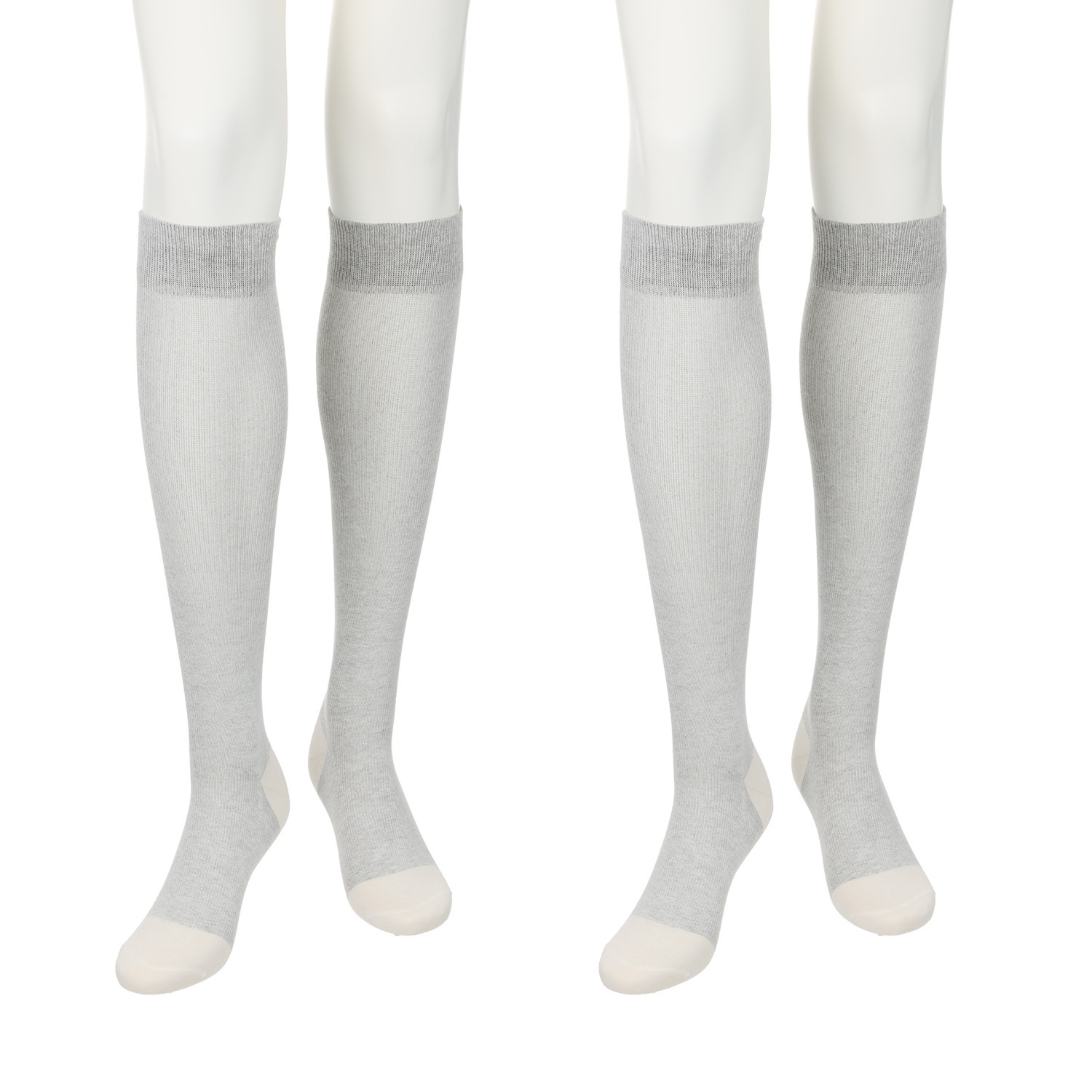 メディカルステイフィット 段階式着圧１４０デニール 綿混ハイソックス 同色２足セット 