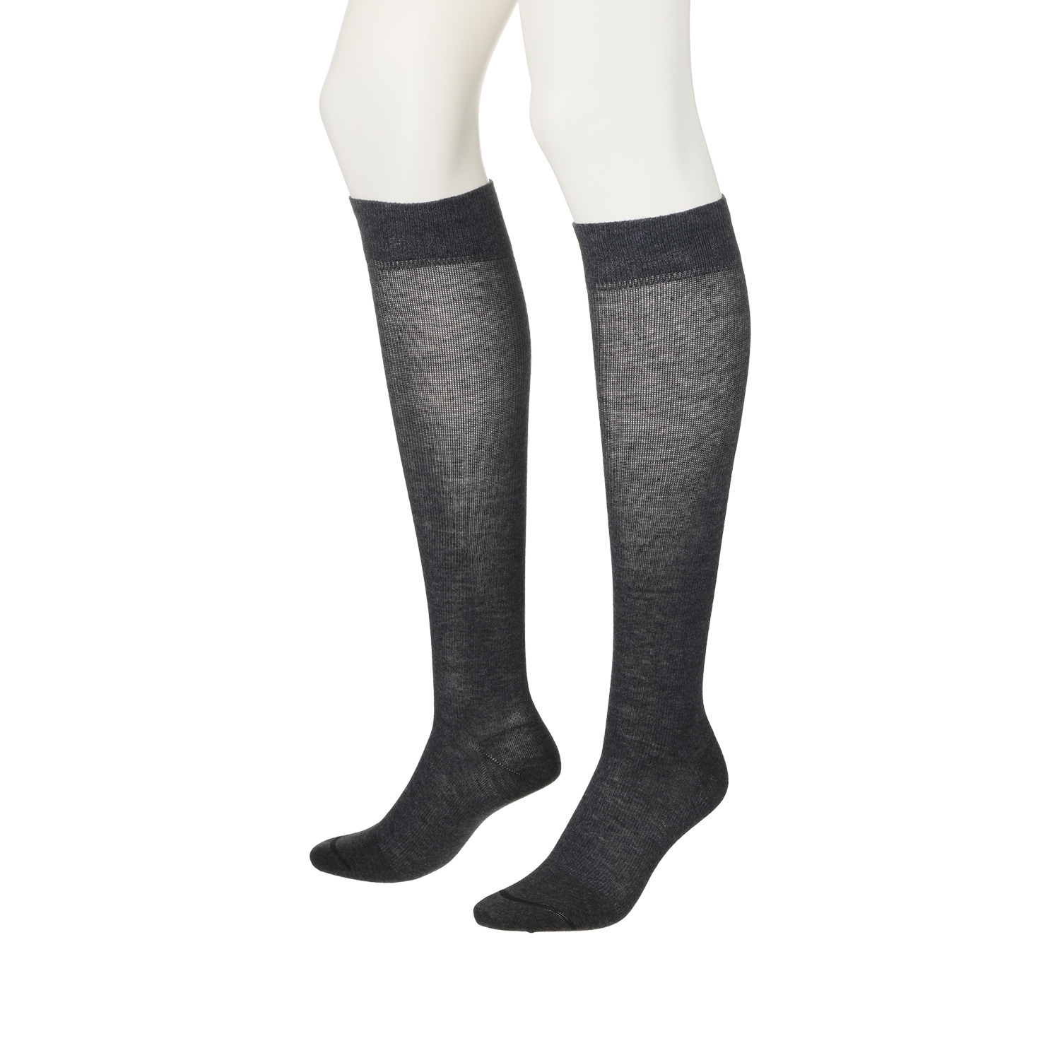 メディカルステイフィット 段階式着圧１４０デニール 綿混ハイソックス 同色２足セット 