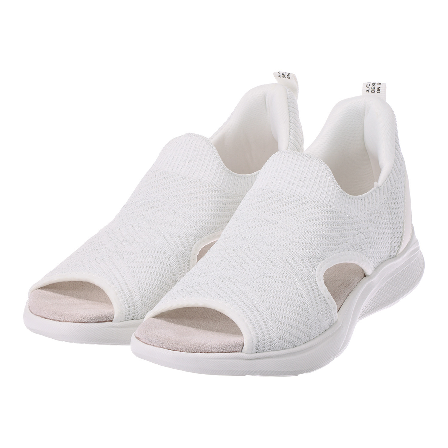 アルファキュービック スリッポンみたいに履ける ラメニット 軽量サンダル