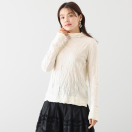 ナインティーン　ブルーム 尾州産ジャガード ボトルネックプルオーバー