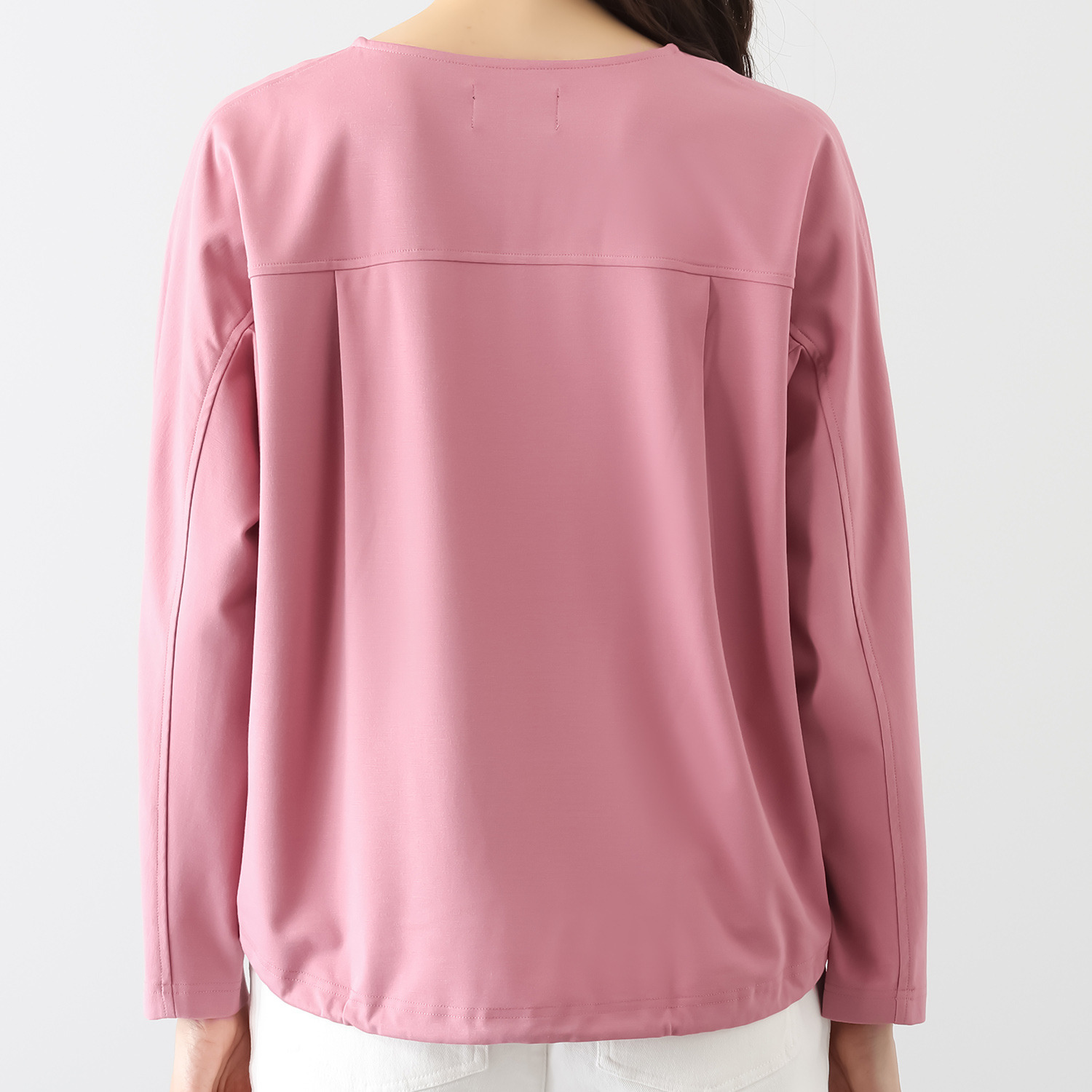 シーン ジップアクセント やわらか肌触り ドルマンスリーブトップス