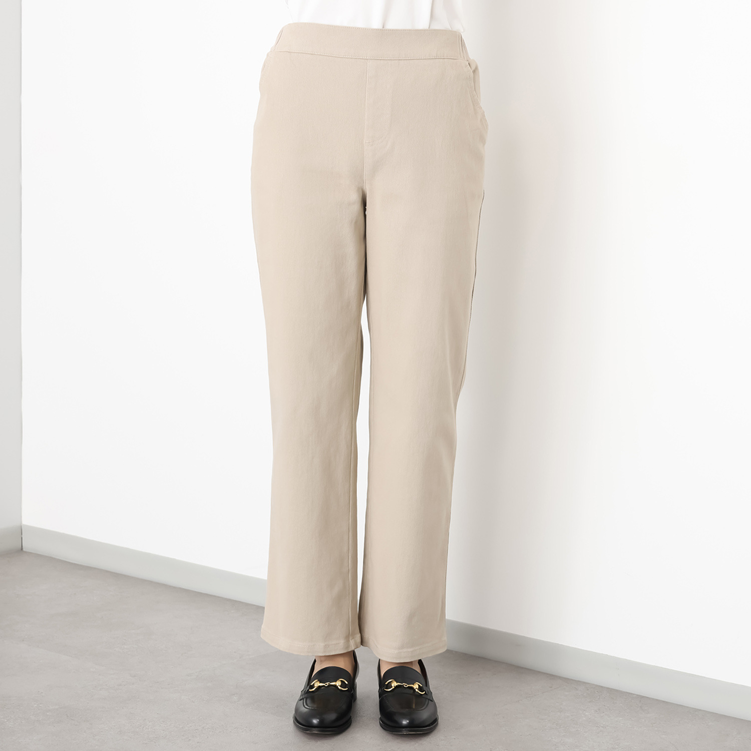 シーン コットン混 ツイルストレッチ ストレートパンツ