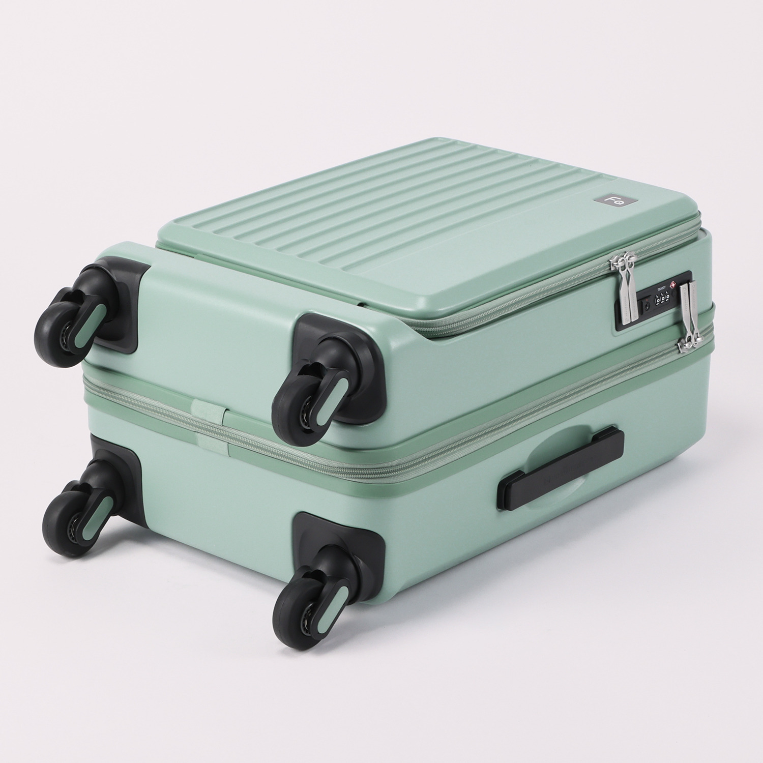 フリクエンター “リエーヴェ” 衝撃緩衝 フロントオープン スーツケース４８ｃｍ 旅行ポーチ７点セット ＜機内持ち込み可＞