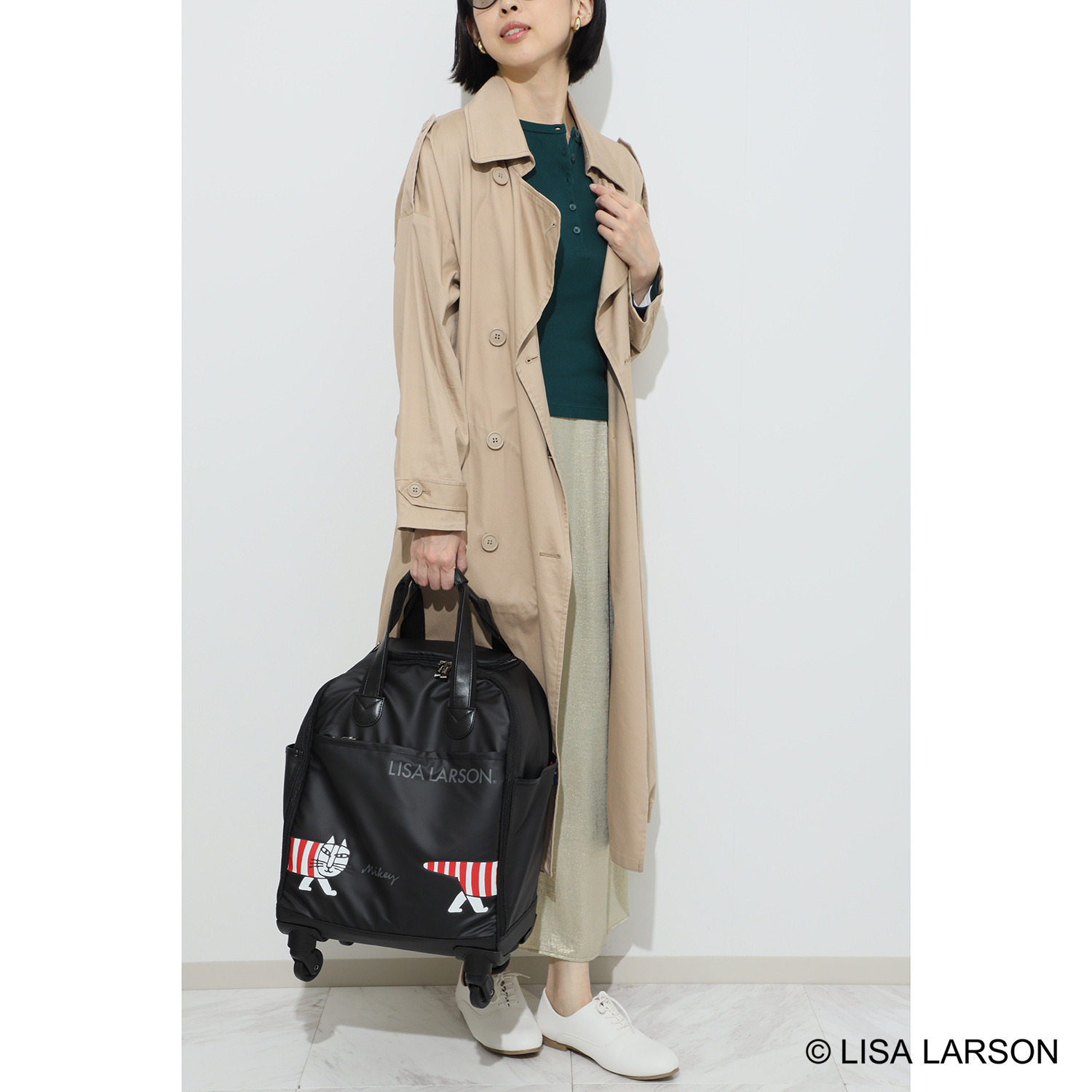 ハピタス× リサ・ラーソン はっ水・軽量 マイキーデザイン ソフトキャリー ＜圧縮袋２枚付＞