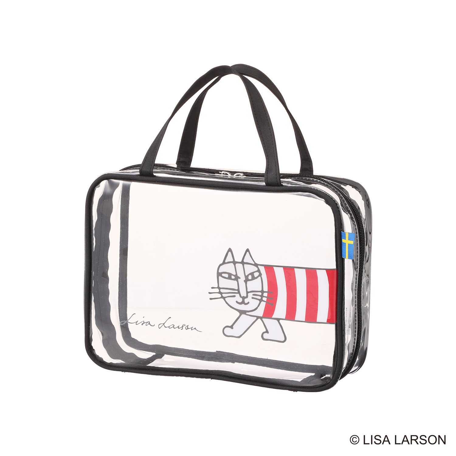 ハピタス× リサ・ラーソン マイキー総柄デザイン お出かけクリアバッグ＆ ポーチ３点セット